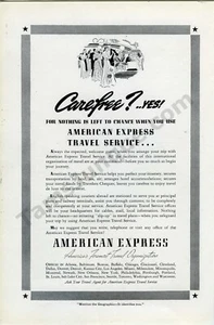 1939 American Express Travel Services Schecks alte DRUCKANZEIGE einzigartiges Geschenk! (3942) - Bild 1 von 1