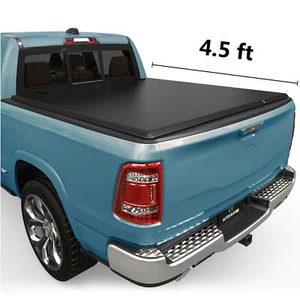 4.5ft Bed Tonneau Cover Soft Tri-Fold For 2022-2025 Ford Maverick Waterproof - Picture 1 of 6