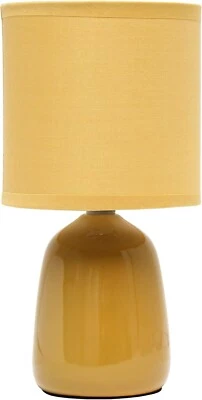 10.04" Tall Traditional Ceramic Thimble Base Bedside Table Desk Lamp w Matching - Image 1 of 4