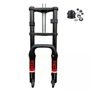 20" *4.0" Fat Tire Fork w/headset, Bicycle Air Suspension Fork Double Shoulder - Picture 1 of 12