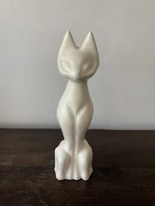 Standing White Cat Ceramic Statue - Bild 1 von 7