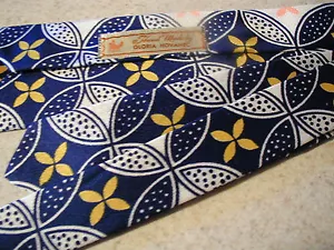 CRAVATTA UOMO 3" LARGA NUOVA VINTAGE BLU NAVY E BIANCA FATTA A MANO - Foto 1 di 4