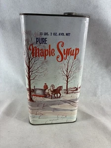 Vintage Canada Pure Maple Sirup Dose, ungerade Form, zweisprachig - Bild 1 von 6