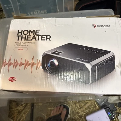 NEW Bomaker GC355 Silver Portable HD WiFi Native 720P Wireless LED Projector - Image 1 of 4