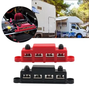 4 Post Busbar Terminal Power Distribution Block With Cover For RV Yacht Pair M8 - Picture 1 of 13