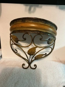 Vintage Metall Blatt Wand Skulptur Kupfer Waschung hängend geflochten Top Design - Bild 1 von 6