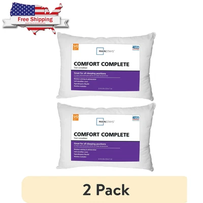 (2 Pack) Mainstays Comfort Complete Pillows Standard/Queen – Soft & Cool - Image 1 of 4