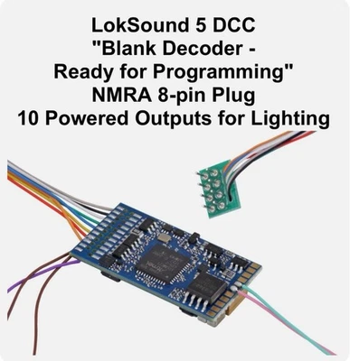 ESU LokSound V5.0 DCC NMRA 8-pin Plug ~ Blank Sound Decoder ~ NEM652 ~ 58420 - Image 1 of 2