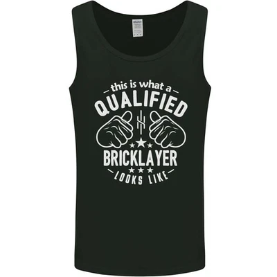 A Qualified Bricklayer Looks Like Mens Vest Tank Top - Image 1 of 4