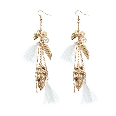 Vintage Metal Temperament Tassel Earrings Fashion  Long Pendant7852 - Image 1 of 4