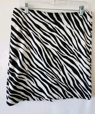 Falda elástica Anne Klein con estampado de cebra negra/blanca para mujer talla 6  Foto 1 de 4