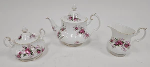 Royal Albert Lavender Rose China Teapot Sugar and Creamer  Free Shipping - Picture 1 of 12
