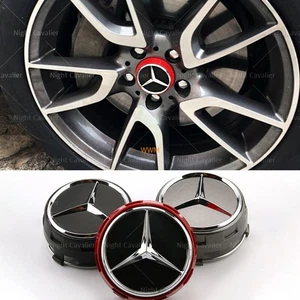 4Pcs 75mm 75mm mit AMG-Emblem für A45/CLA45/C63/GLA45/G63 - Felgendeckel Set  - Picture 1 of 50
