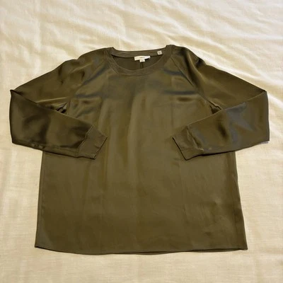 VINCE Green Satin Blouse | Medium - Image 1 of 4