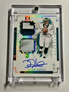 Jalen Hurts 2020 Panini Impeccable Elegance /35 Rookie Patch Auto #114 On Card - Picture 1 of 2