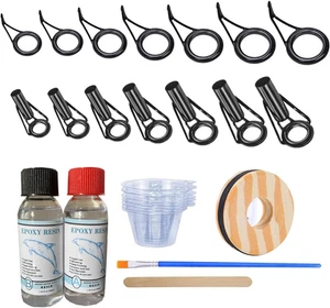 Fishing Rod Repair Kit,Fishing Rod Tips Guides Replacement Kit Rod Eyelet Sta... - Picture 1 of 12