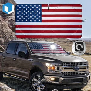 Foldable Car Front Windshield Sun Shade Cover Window UV Block Shield USA Flag - Picture 1 of 9