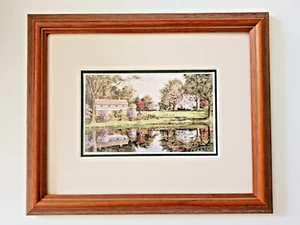 Twin Oaks ~ Richard Bollinger kleiner gerahmter Druck ~ Westtown, Chester County PA - Bild 1 von 6