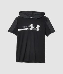 $35 Under Armour Kids Boys Gray Short SleeveFleece Logo Pullover Hoodie Sz YXL - Picture 1 of 2