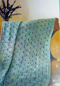 BEAUTIFUL LACY FLOWER EYELET AFGHAN to KNIT in WORSTED WT YARN by FIBER TRENDS - Picture 1 of 1