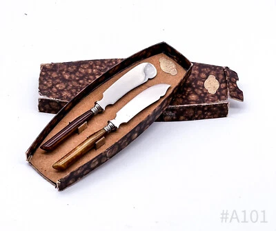 Vintage Messer mit Horngriff & Etui punziert D.R.G.M Graserli Qualitäts Marke - Bild 1 von 4