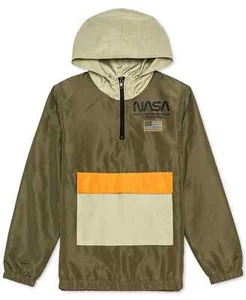 JEM Youth Boys NASA For The Benefit of Humankind 1/4 Zip Hooded Anorak New M, XL - Picture 1 of 7