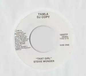 STEVIE WONDER That Girl 45 RECORD DJ PROMO Tamla Records NEAR MINT - Picture 1 of 1