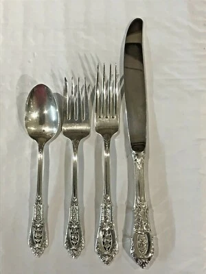 Juego de cena Rose Point de Wallace de plata de ley de 4 piezas 132,5 GR Foto 1 de 4