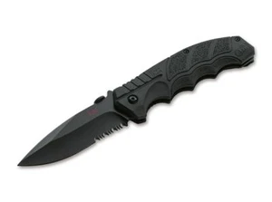 Heckler & Koch SFP Tactical Folder All Black Pocket Knife 3.62" D2 - 01HK501 - Picture 1 of 9