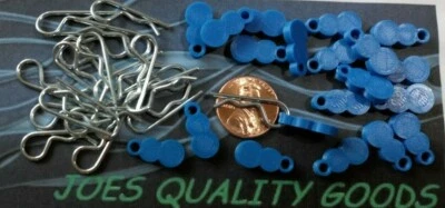 30 1/10TH SCALE RC CAR BODY CLIP PIN BLUE PULL TABS 30 CLIPS INCLUDED - Image 1 of 4