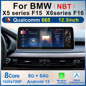 10.25" Screen Android 13 Carplay Radio GPS For BMW X5 X6 F15 F16 NBT 2014-2017 - Picture 1 of 14