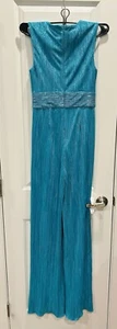 Dress the Population Blue Metallic Sleeveless Jumpsuit, SZ XS, $319 Retail, NWOT - Picture 1 of 4