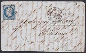 Old Classic Cover, OFCV0168 France Sc15 Napoleon, Star Postmark, Sep. 03. 1855. - Picture 1 of 2