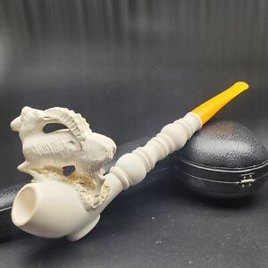 XXLong Goat meerschaum pipe handmade block meerschaum by CPW Pipes #4461