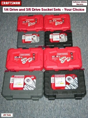 CRAFTSMAN TOOLS 1/4" or 3/8" SOCKET RATCHET SET - SAE OR METRIC - YOUR CHOICE - Image 1 of 4