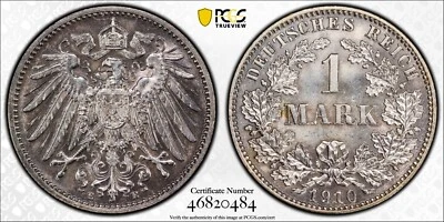 1910 E MARK Germany EMPIRE J-17 PCGS MS63 Silver Coin - Image 1 of 3