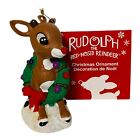 Kurt Adler Baby Rudolph Red Nose Reindeer Christmas Wreath Glitter Ornament RARE