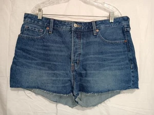 Old Navy Jeansshorts Größe 16 Cutoff hoher Bund Sterne Streifen roher Saum Knopfleiste - Bild 1 von 8
