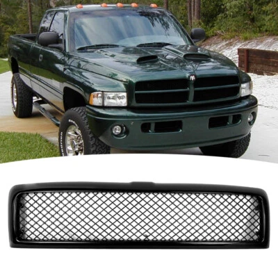 For 94-01 Dodge Ram 1500 2500 3500 Honeycomb Mesh Upper Grille Grill Gloss Black - Image 1 of 4