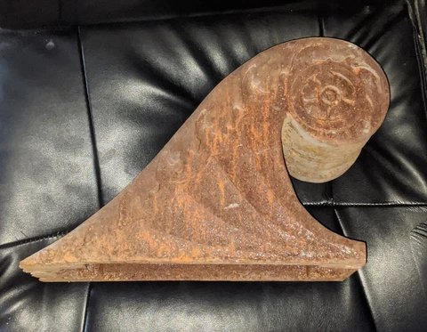 12" Metal Corbel Wave Building Facade Vintage Antique Old Cover