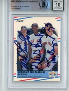 MIKE GREENWELL ELLIS BURKS TODD BENZINGER 1988 FLEER Signed GRADE 10 BECKETT BAS - Picture 1 of 2