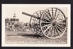 vintage real photo Rock Garden & Wagon Wheels Redmond Bend Oregon postcard - Picture 1 of 2