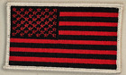 Red & Black With White Border American Flag 3.25 x 2 In Patch *Made In USA*