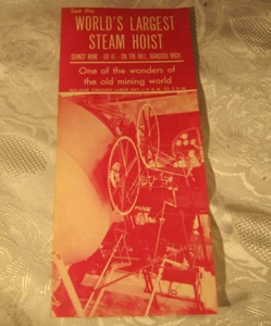 World's largest Steam Hoist Hancock Mich Mining Paper Travel Pamphlet Vintage - Picture 1 of 1