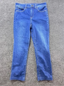 NYDJ Jeans Damen 6 blau Marilyn gerades Bein hoher Bund dunkle Waschung Stretch Denim - Bild 1 von 5