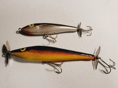 2 Fred Arbogast Snooker Fishing Lures 3 3/8" & 5" - Image 1 of 4