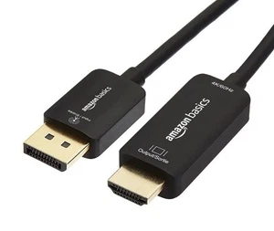 Amazon Basics DisplayPort a HDMI Cavo Display 4k 60Hz, Monitor, Proiettore, 3' - Foto 1 di 4