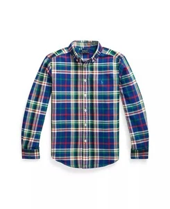 Polo Ralph Lauren MULTI 2 Big Boys Plaid Cotton Oxford Shirt , US 8/10 - Picture 1 of 2