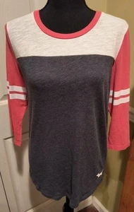 Victoria's Secret Baseball-T-Shirt PINK Gr. S weiß/grau/rosa Streifen. Guter Zustand! - Bild 1 von 6