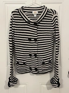 Talbots Damen Pullover gestreift Größe L mit Druckknopfverschluss - Bild 1 von 6